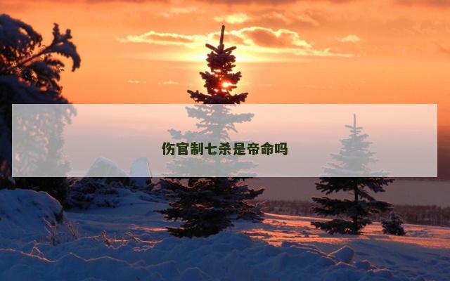 伤官制七杀是帝命吗