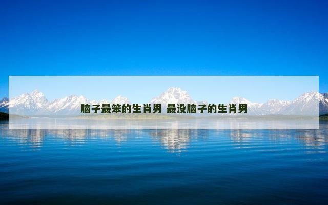 脑子最笨的生肖男 最没脑子的生肖男