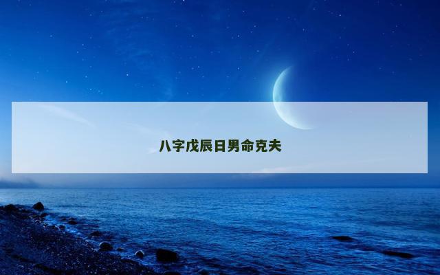 八字戊辰日男命克夫