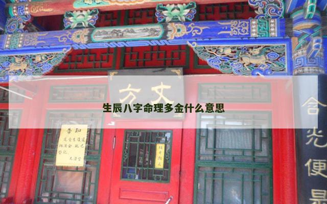 生辰八字命理多金什么意思