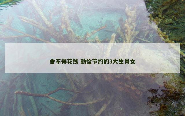舍不得花钱 勤俭节约的3大生肖女