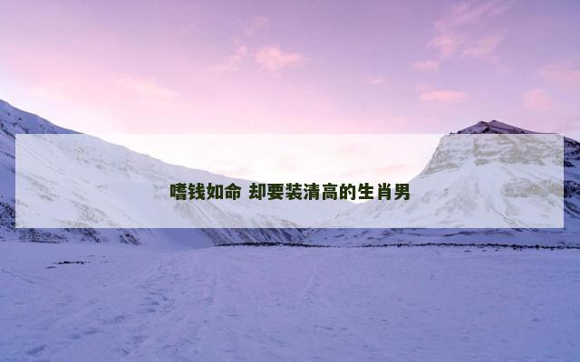 嗜钱如命 却要装清高的生肖男