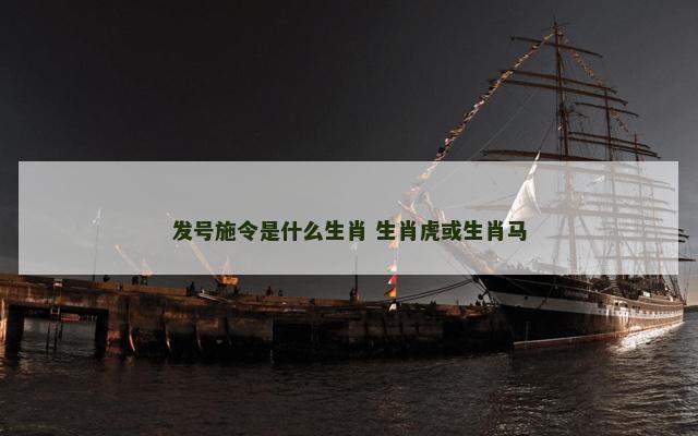 发号施令是什么生肖 生肖虎或生肖马
