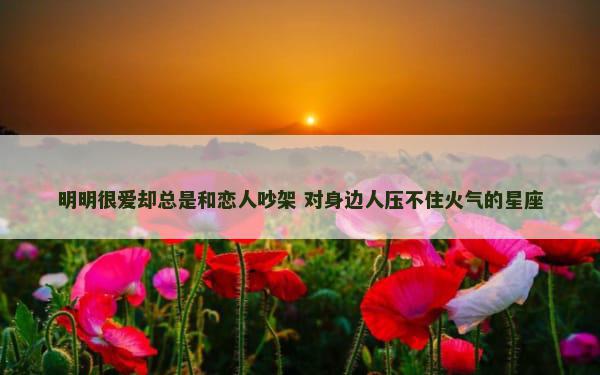 明明很爱却总是和恋人吵架 对身边人压不住火气的星座