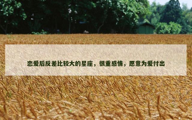 恋爱后反差比较大的星座，很重感情，愿意为爱付出