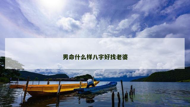 男命什么样八字好找老婆
