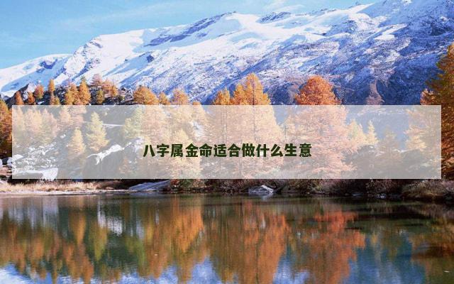 八字属金命适合做什么生意