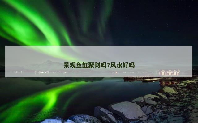 景观鱼缸聚财吗?风水好吗