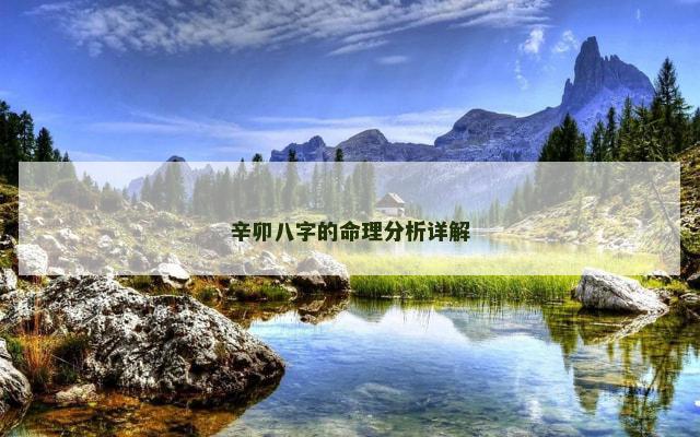 辛卯八字的命理分析详解
