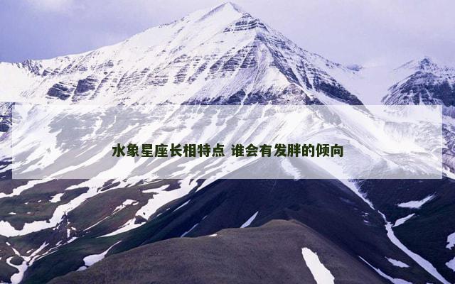 水象星座长相特点 谁会有发胖的倾向