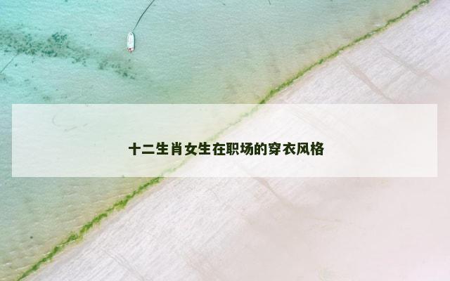 十二生肖女生在职场的穿衣风格