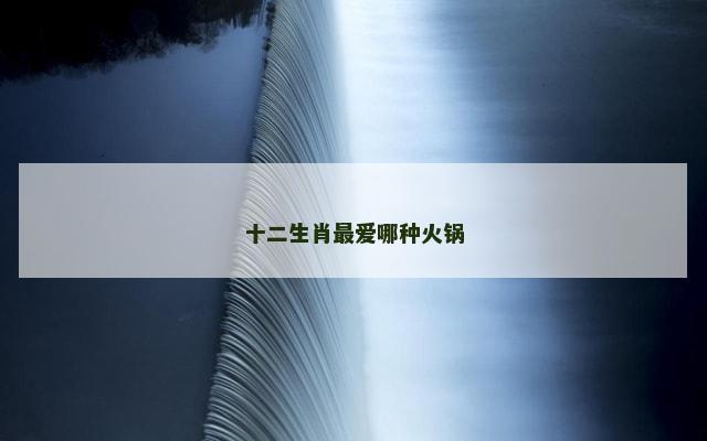 十二生肖最爱哪种火锅
