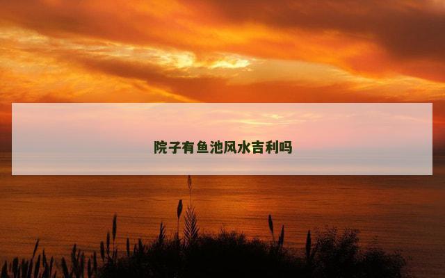院子有鱼池风水吉利吗