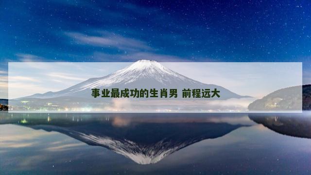 事业最成功的生肖男 前程远大