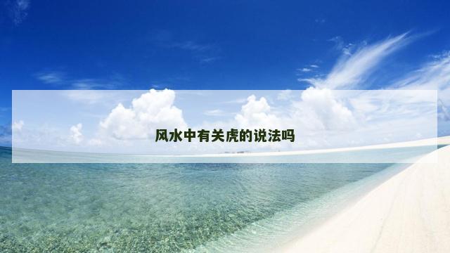 风水中有关虎的说法吗