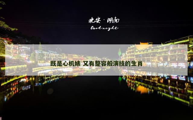 既是心机婊 又有整容般演技的生肖