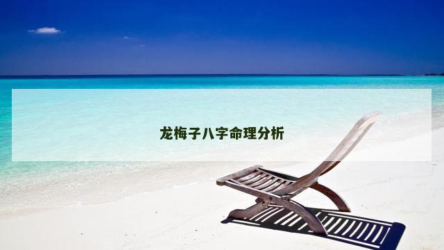 龙梅子八字命理分析