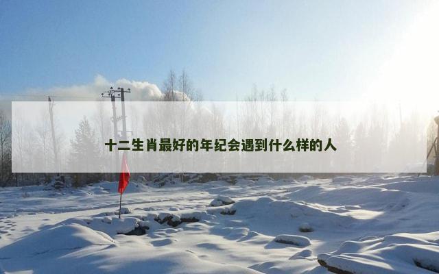 十二生肖最好的年纪会遇到什么样的人