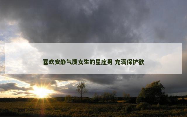 喜欢安静气质女生的星座男 充满保护欲