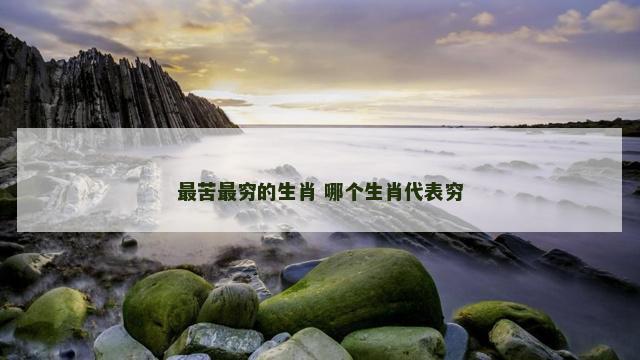 最苦最穷的生肖 哪个生肖代表穷