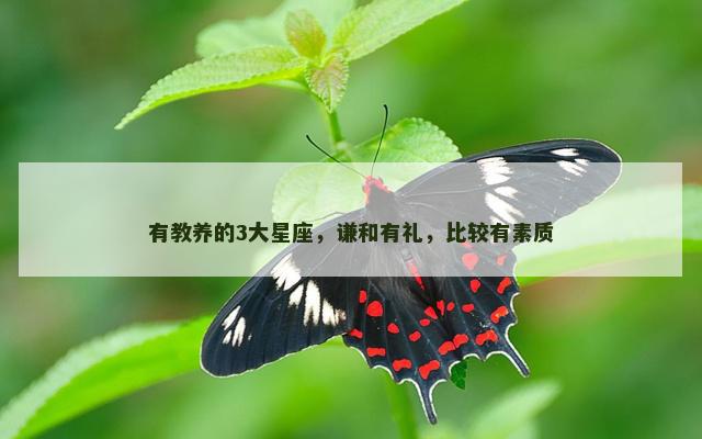 有教养的3大星座，谦和有礼，比较有素质