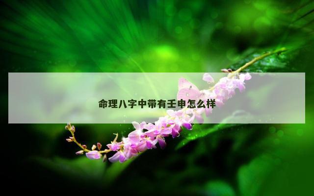 命理八字中带有壬申怎么样