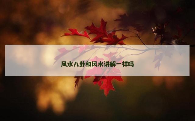 风水八卦和风水讲解一样吗