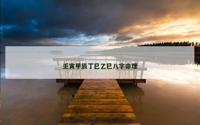 壬寅甲辰丁巳乙巳八字命理