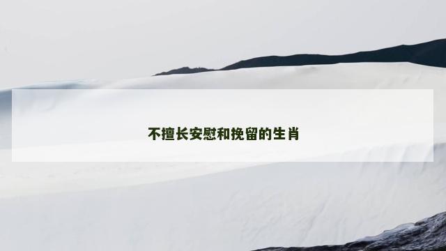 不擅长安慰和挽留的生肖