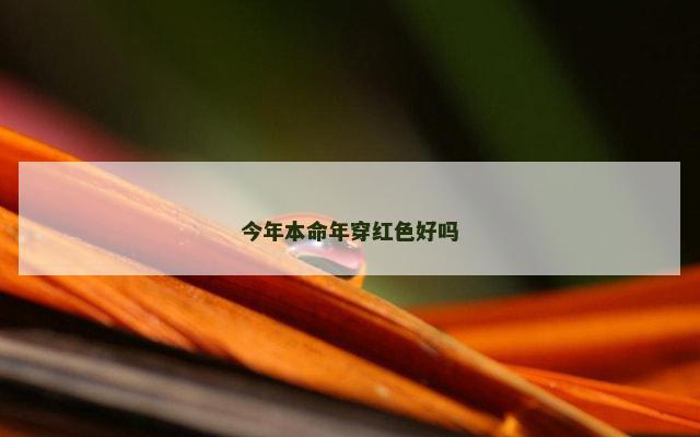 今年本命年穿红色好吗