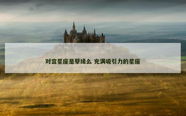 对宫星座是孽缘么 充满吸引力的星座