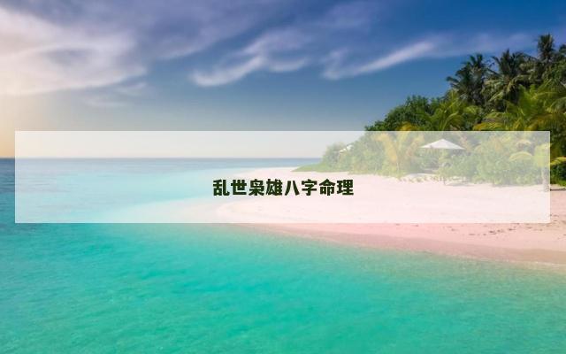 乱世枭雄八字命理