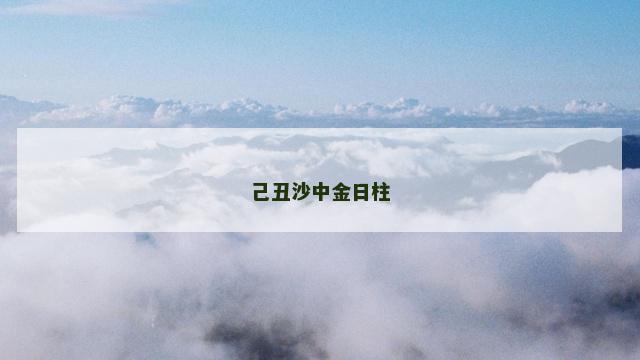 己丑沙中金日柱