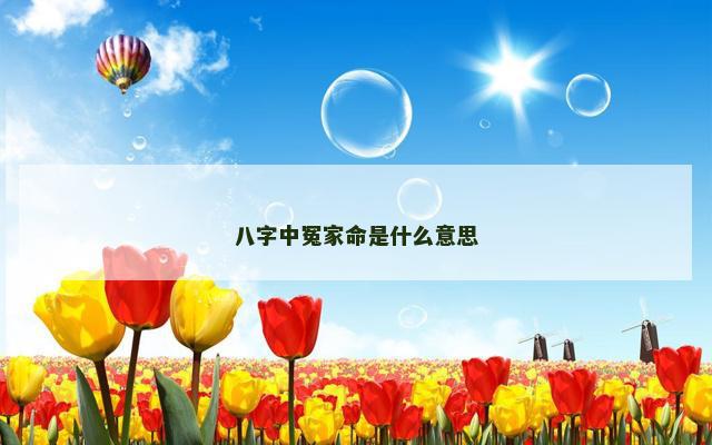 八字中冤家命是什么意思
