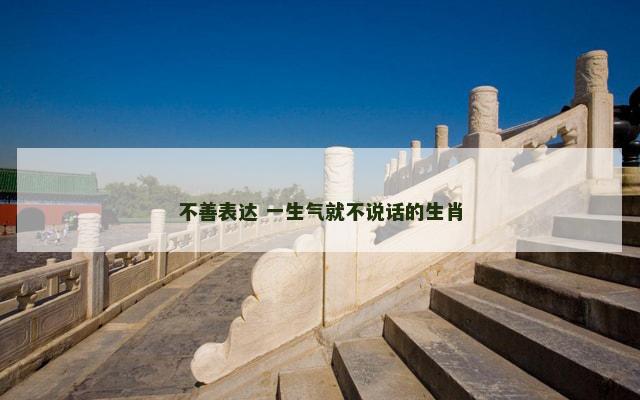 不善表达 一生气就不说话的生肖