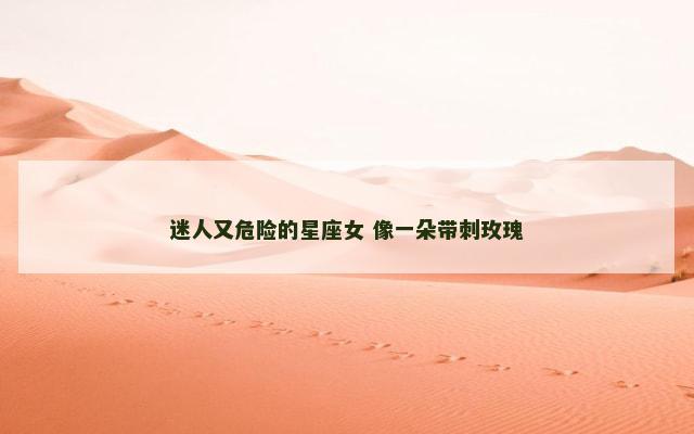 迷人又危险的星座女 像一朵带刺玫瑰