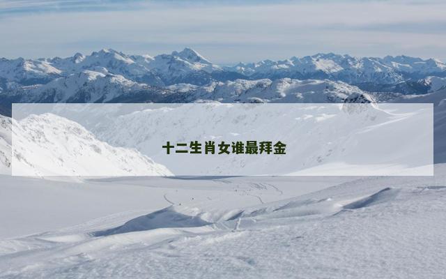 十二生肖女谁最拜金