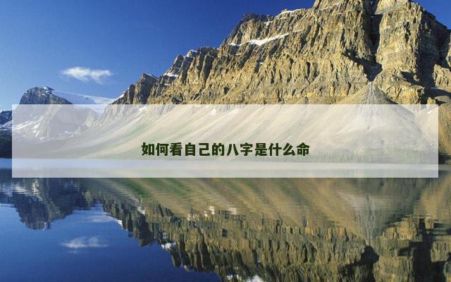 如何看自己的八字是什么命