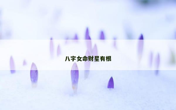 八字女命财星有根
