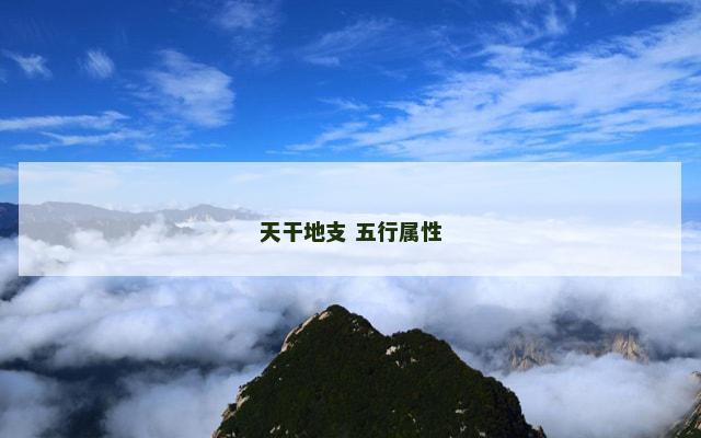 天干地支 五行属性