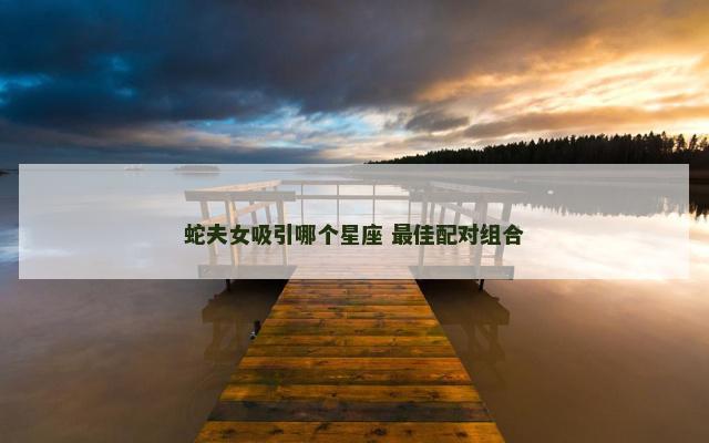 蛇夫女吸引哪个星座 最佳配对组合