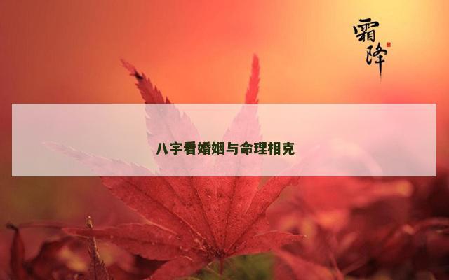 八字看婚姻与命理相克