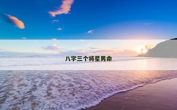 八字三个将星男命