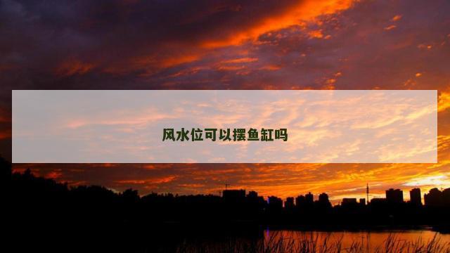 风水位可以摆鱼缸吗