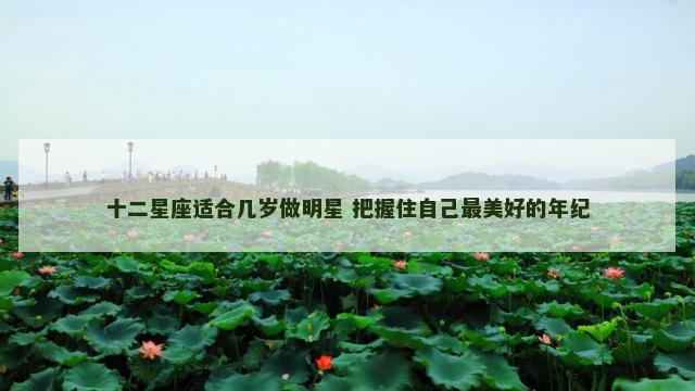 十二星座适合几岁做明星 把握住自己最美好的年纪