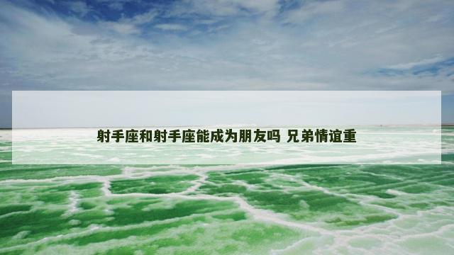 射手座和射手座能成为朋友吗 兄弟情谊重
