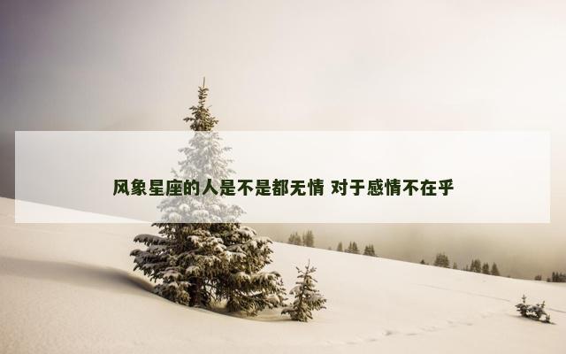 风象星座的人是不是都无情 对于感情不在乎