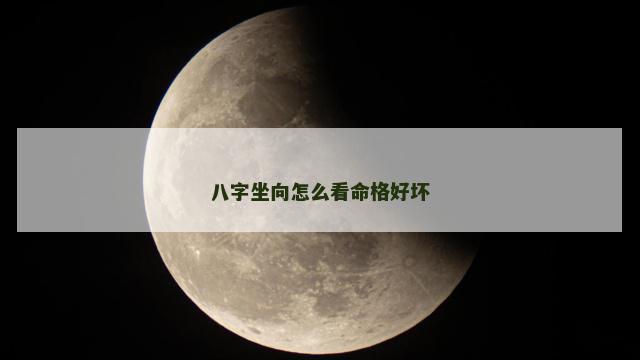 八字坐向怎么看命格好坏