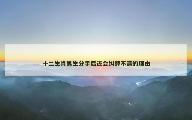 十二生肖男生分手后还会纠缠不清的理由
