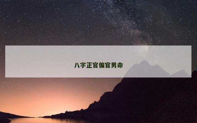 八字正官偏官男命